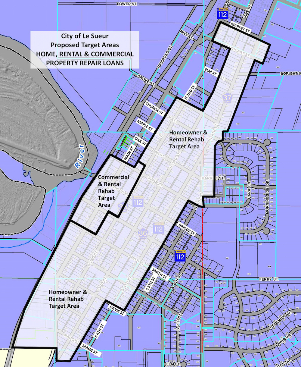 Le Sueur Repair Assistance Target Area Map